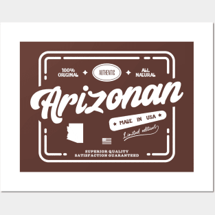 Original Arizonan Cool Vintage Light Stamp Print Arizona Resident Gift Posters and Art